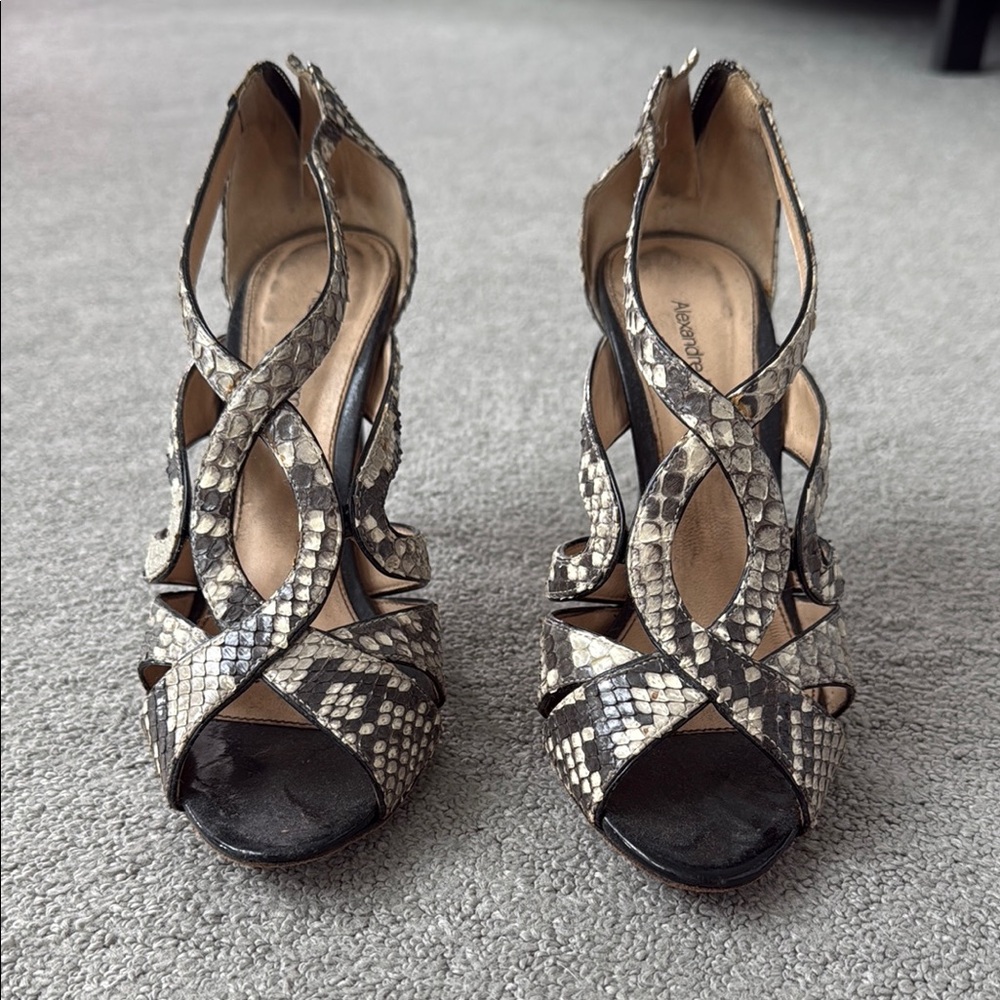 Zara Black and Cream Strappy Heels